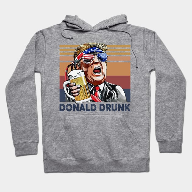 Donald Trump Drunk US Drinking 4th Of July Vintage Shirt Independence Day American T-Shirt Hoodie by Krysta Clothing